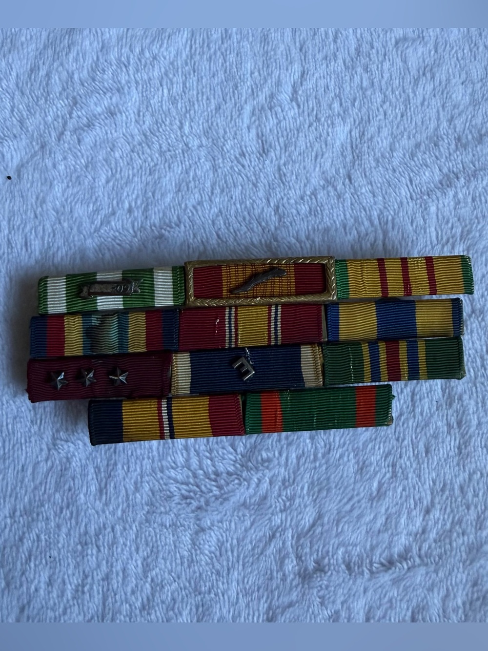 Vintage US Military Service Ribbon Bar Rack Medal Ribbons Pin Back Lot